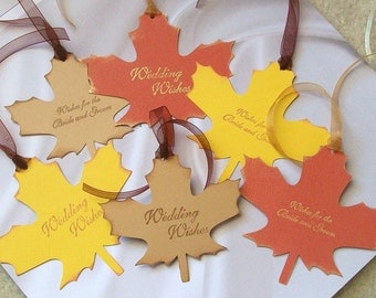 Wedding Wishing Tree Tags - Leaves in a Variety of Colors (set of 50)