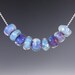 Handmade Glass Lampwork Bead Set - Blue Ice