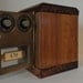 Wooden Safe with Vintage Brass Post Office Door Wood Vault Bank Treasure Box Combinaton Lock LockBox Mailbox Groomsman wedding gift idea