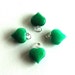 Set of 4 Jade Heart Pendants or Charms, Great Bride's Maids Gifts