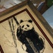 Vintage Panda Bear Reverse Glass Wall Hanging