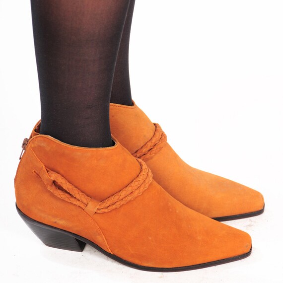 tan cowboy ankle boots ladies