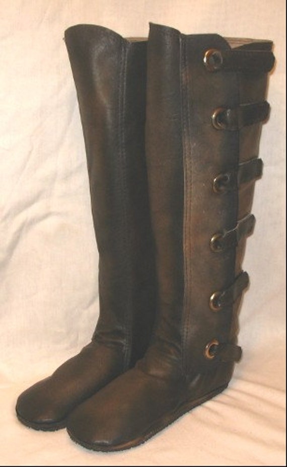 Items similar to Leather Steampunk Boots Goth LARP Medieval Renaissance ...