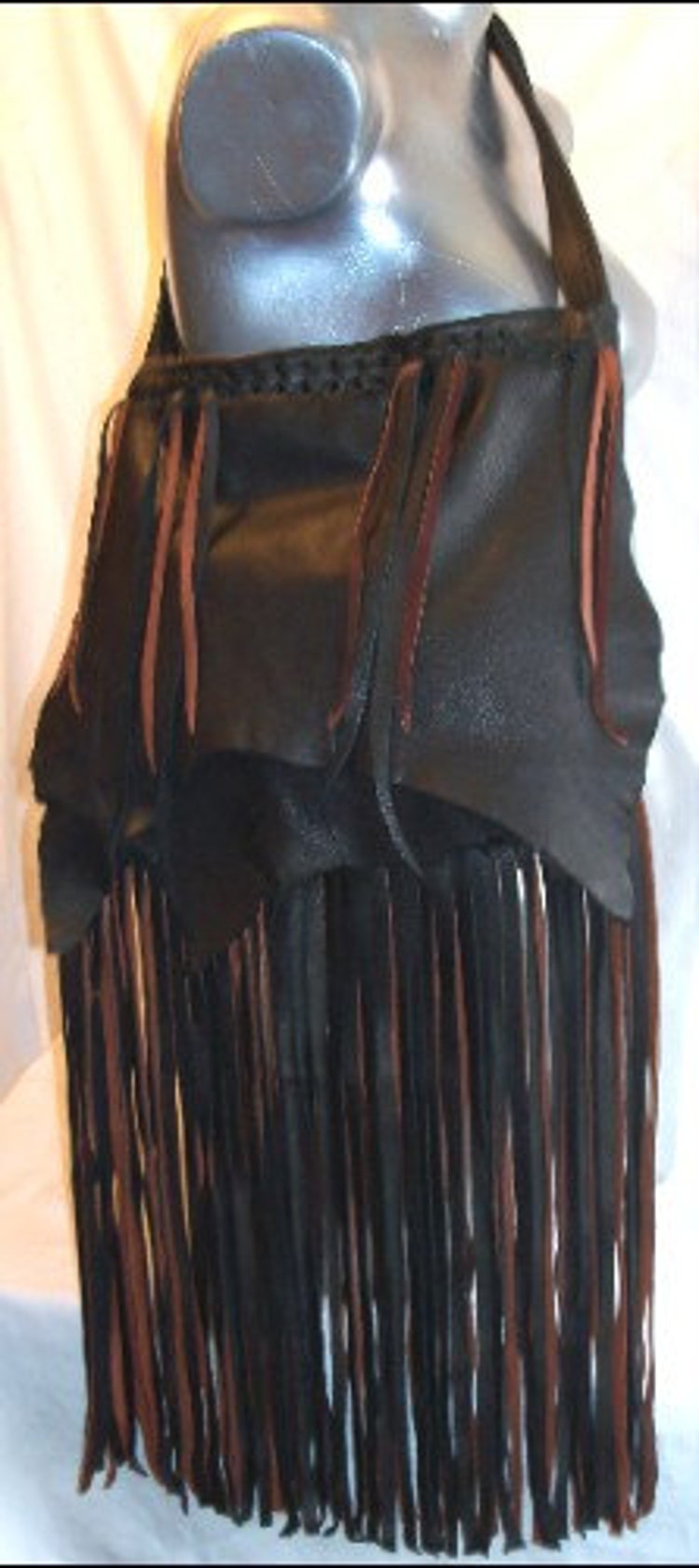 Artisan Leather Handbag Fringe Purse Deerskin Retro by dleather