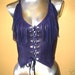 Bustier,Corset,in Purple Deerskin with fringe,custom 4 U