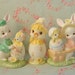 ON HOLD for Ruru....Vintage Napcoware Bunny and Baby Chick Figurines