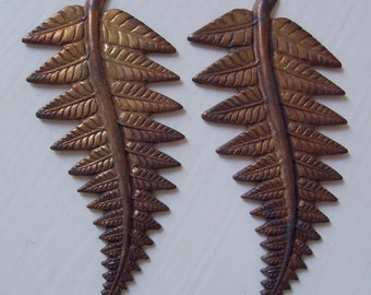 Vintage Oxidized Brass Leaf Stampings