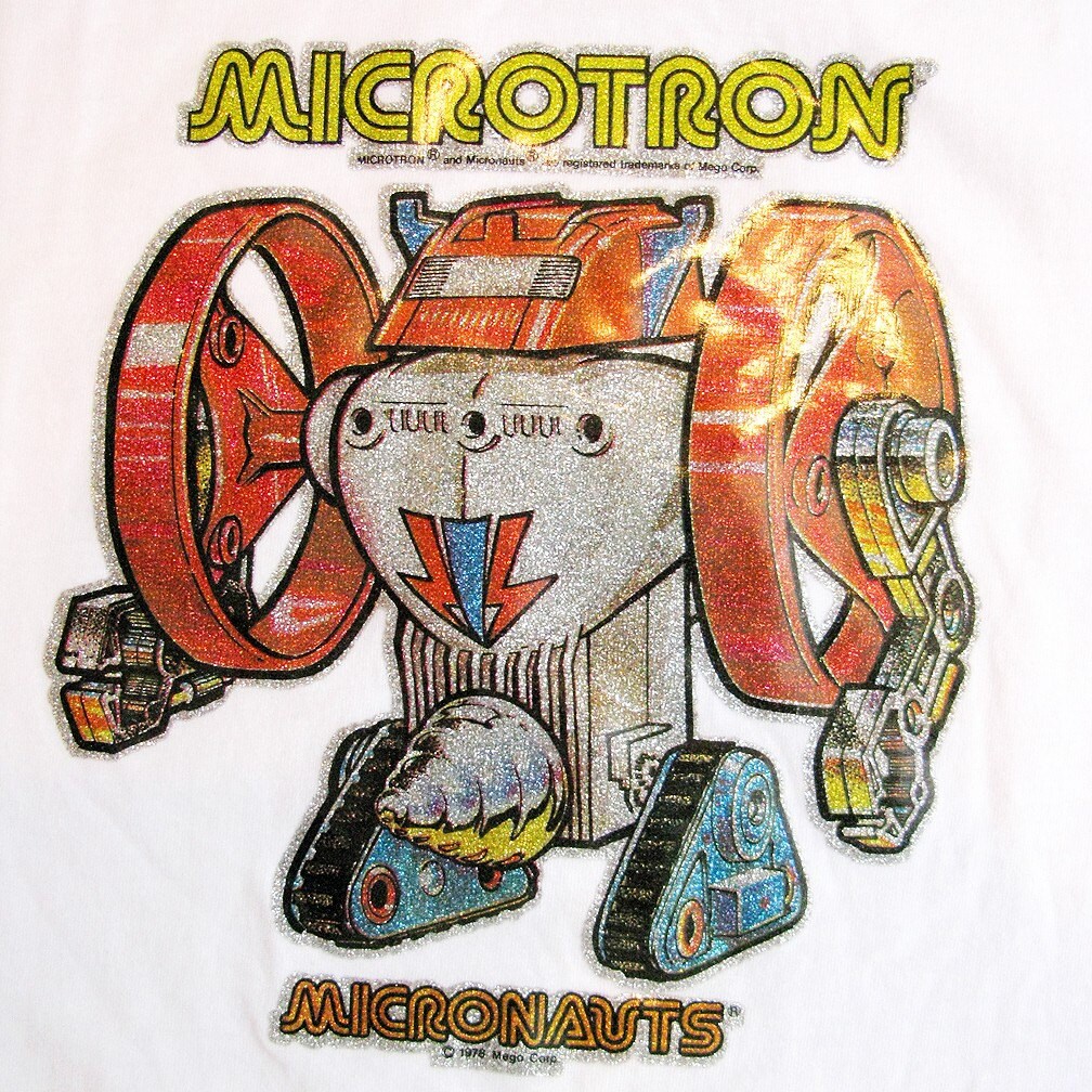 Vintage 1978 MICRONAUTS Microtron Glitter Iron On Transfer