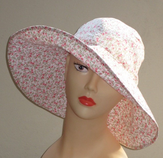 Womans hat wide brimmed sun hat size 22.5 inch sewing pattern