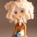Clothespin Doll Art - The Sky is Falling Handmade Clothes Pin Art Doll