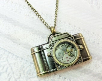 The ORIGINAL Camera Necklace - Steampunk Camera - Jewelry by BirdzNbeez - Graduation Photographer Wedding Birthday Bridesmaids Gift