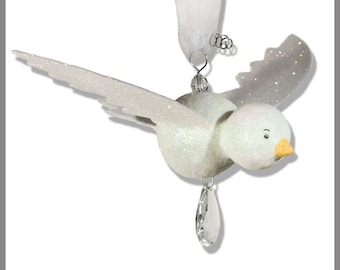 White Hanging Bird- Baby Mobile- Nursery Decor