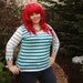 Teal and Gray Striped Shirt XL