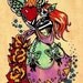 Day of the Dead BEAUTY with SACRED HEART Print - Free Shipping