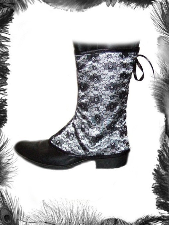 Lace Satin Spats, Steampunk wear, lolita, victorian, cosplay, many Colours available by emeraldangel steampunk buy now online