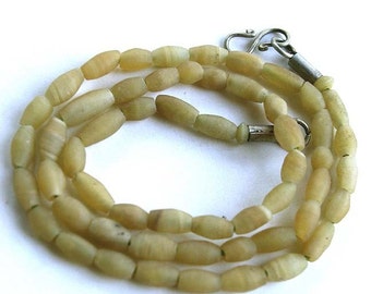 Blonde Onyx Fat Rice Bead Strand, 8 mm, Natural and Handcut