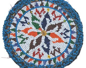 Vintage Beaded Remnant: Afghanistan, ''Gul I Peron''- Tribal Disk, Item 109