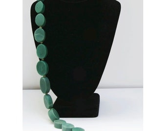 Green Serpentine 17" Bead Strand, 10mm Roundelles, Natural and Handcut, SERP4