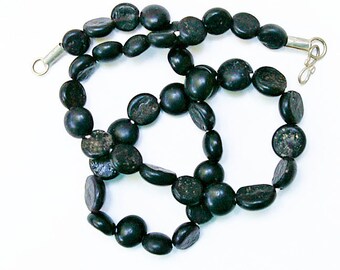 Antique Glass Beads: Sandcast Black from Ghazni, Afghanistan- Item 4