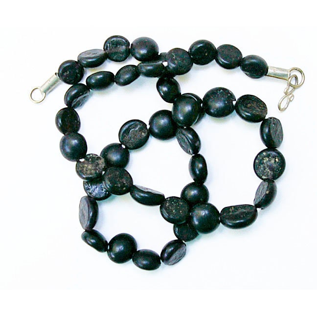 Antique Glass Beads: Sandcast Black from Ghazni Afghanistan