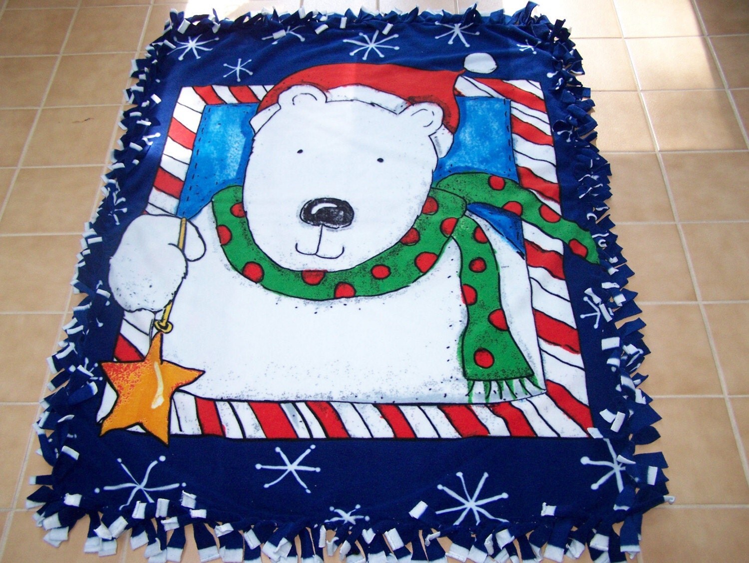 Polar Bear Fleece tie blanket