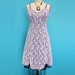 Vintage Lavender/Pink Lace Overlay Slip Dress with Scalloped Hem and Ruffles