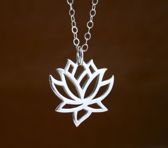 Lotus necklace simple everyday jewelry Sterling silver