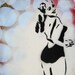 Pin Up....Original Gaffiti Stencil Style Painting on Wood Box