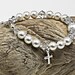 Keepsake Christening Baptism Bracelet for Baby with Sterling Silver Cross