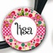 Stethoscope ID Tag - Personalized Name - Pink Bubbles and Flowers