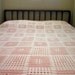Vintage Coverlet - Pink and White Woven Cotton