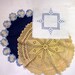 Vintage Doilies - Three Blue and Yellow