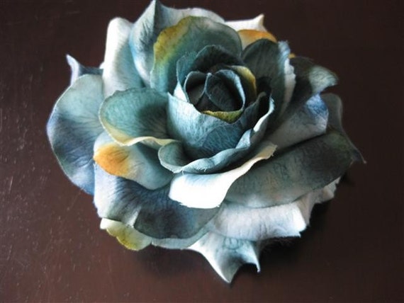 Large light blue teal rose