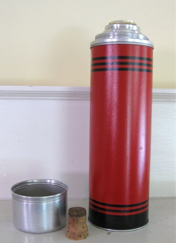 Vintage Metal Thermos Bottle Cork Stopper