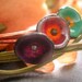 Dainty Copper Bangles Enamel Poppy Charm Stacking Bangle Bracelet - set of three, made to order in your favorite color