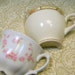 China Mosaic Tiles - 2 ViNTaGE HaLF CUPS - Repurposed OLD chIna tea cups