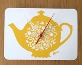 Mini Wall Hanging Clock - Tea Pot