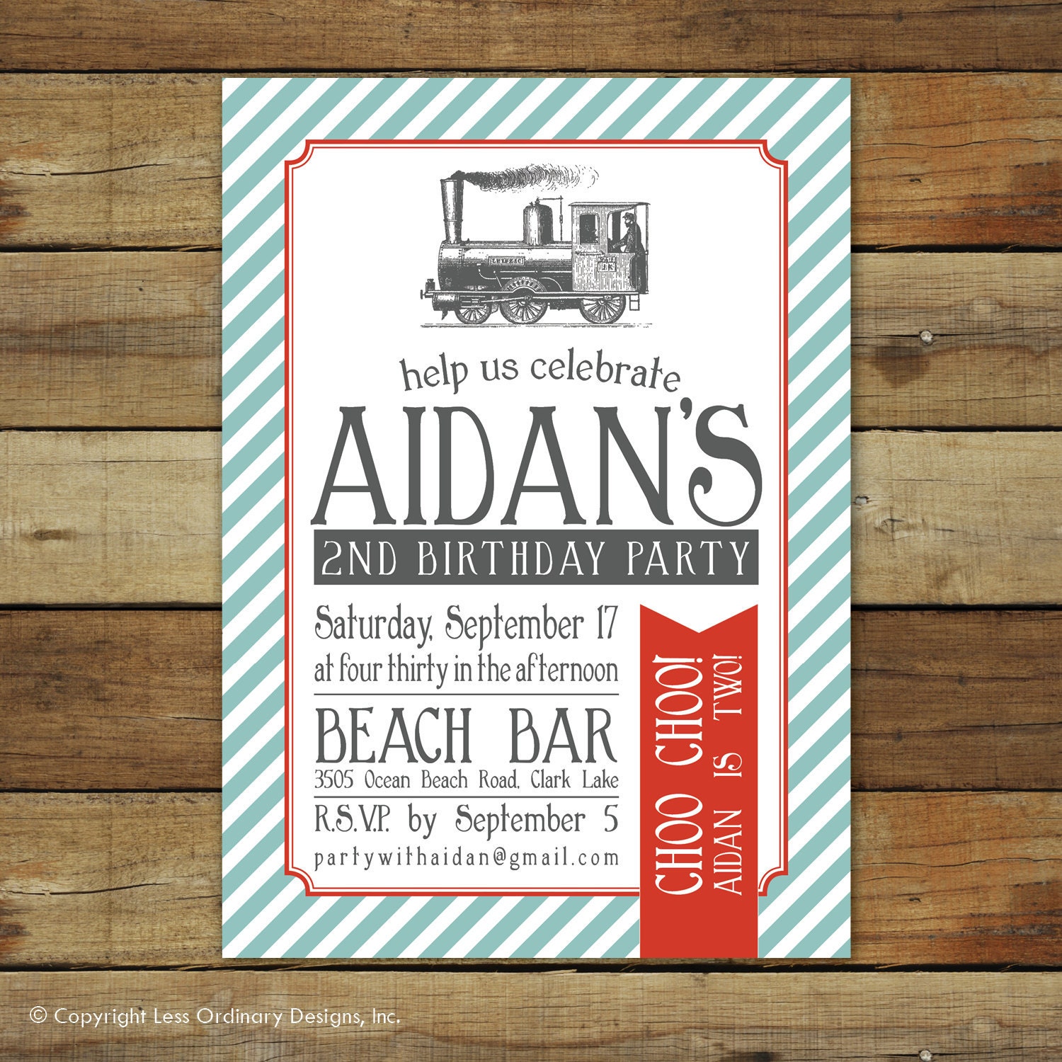 Train Birthday Invitations 4