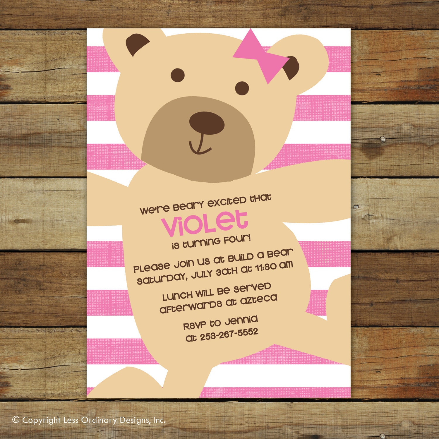 Bear Party Invitations 2