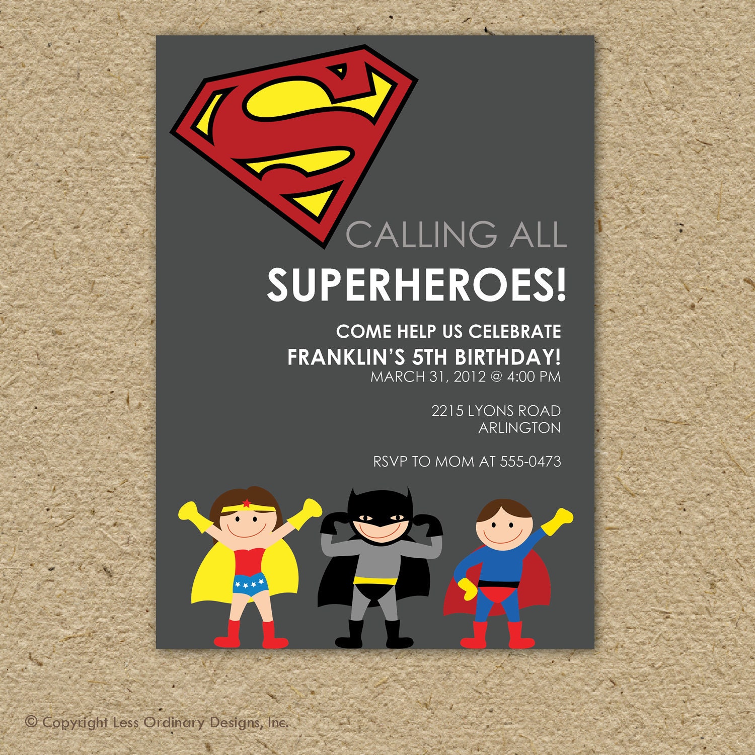 Superman birthday invitation superman birthday party super