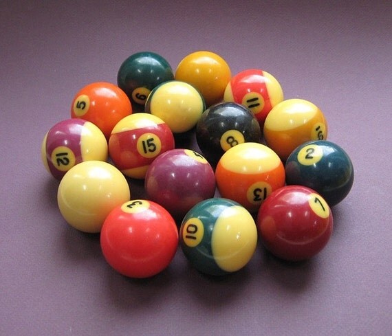 Billiard Balls Vintage La Decalite Pool Balls Complete Set