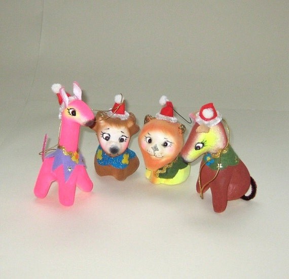 wacky animal christmas tree ornaments 1960s vintage wacky animal christmas tree ornaments 1960s vintage
