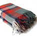 Vintage Plaid Wool Throw - Troy Robe - Red & Green