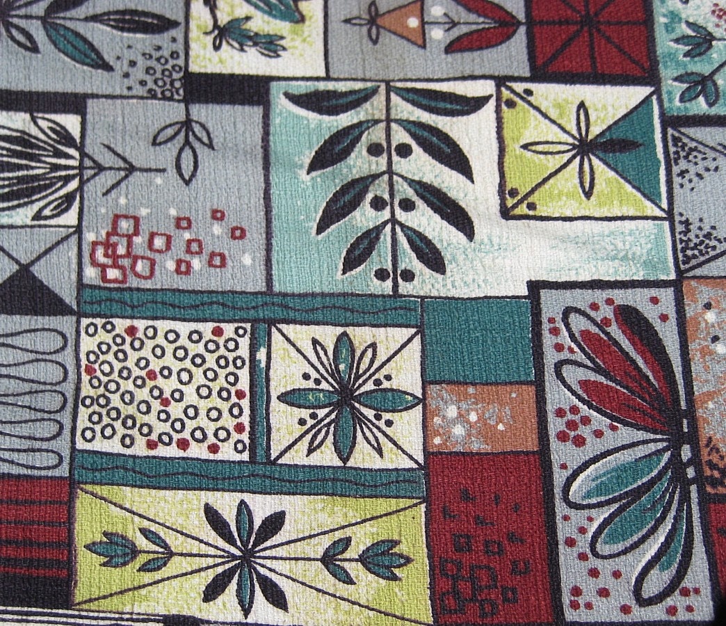 Vintage Barkcloth Fabric Mid Century Bark Cloth 6 Yards