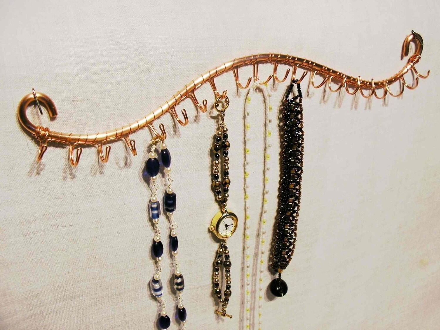 Copper Wall Necklace / Bracelet Holder Display Stand Organizer