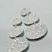LIMITED EDITION, White and Silver Leather Embossed, Circle Drop Earrings
