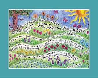art print of Bahai Prayer for children