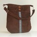 Faux Suede Hobo Bag with Southwestern Style Woven Trim