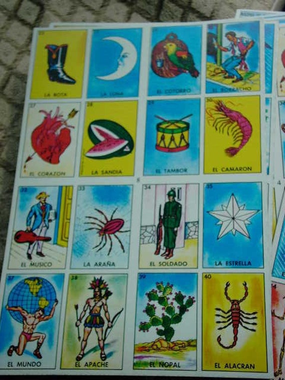 Loteria Spanish Bingo Word Game Cards Tons by OldQuincySchoolhouse