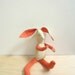 Small Bunny Rabbit Hare doll baby orange earthtone eco friendly upcycled soft baby toddler doll Green Toy